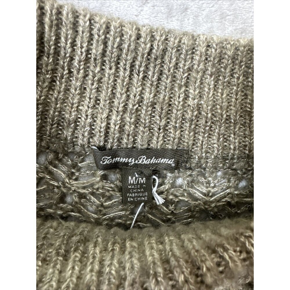 Women’s Tommy Bahama Knitted Sweater Cowl Neck Wool Blend Brown Size Medium - Picture 9 of 13